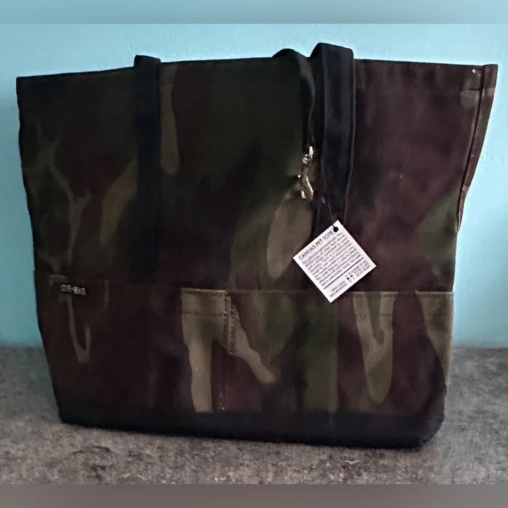 Love Thy Beast- Waxed Camouflage Canvas Pet Tote Bag